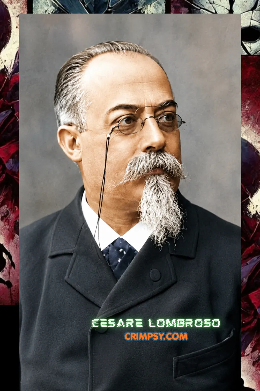 Portrait of Cesare Lombroso, the Italian criminologist known as the father of modern criminology and the founder of biological criminology.