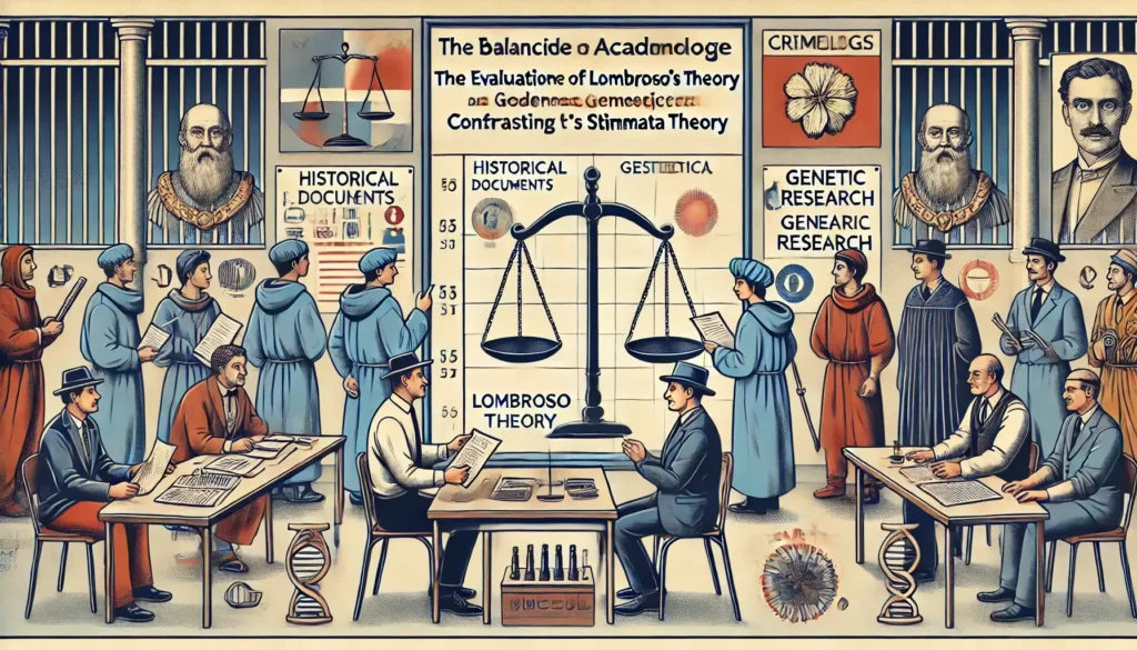 A depiction of Lombroso's evaluation in modern criminology