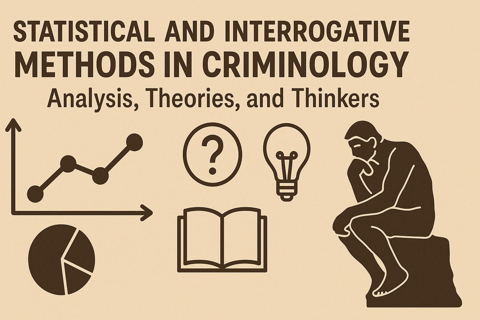 A black-and-white hand-drawn illustration showing an interrogator and a suspect. The diagram highlights three steps of the interrogation method: open-ended questions, psychological pressure, and breaking silence.