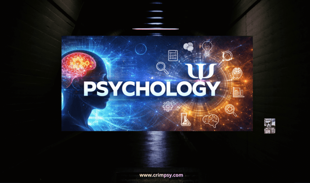 Psychology concept with human brain neural connections and scientific icons