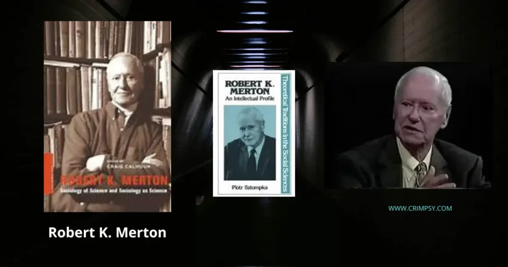 Robert K Merton with Social Theory and Social Structure book strain theory sociology
