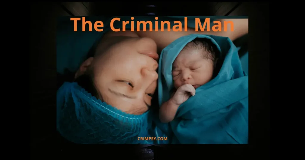 Mother holding a newborn baby symbolizing the criminal man theory and criminal determinism, exploring whether crime is biologically predetermined or shaped by environment