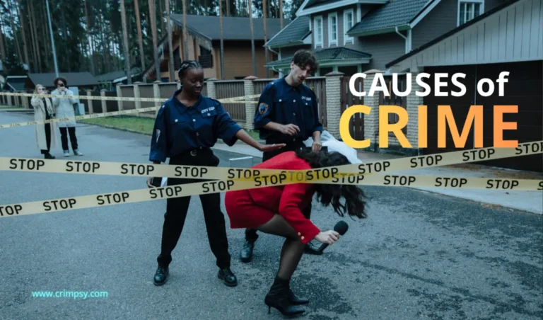 police officers and forensic team at crime scene causes of crime criminology theory